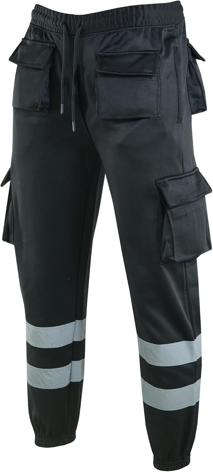 Zyvron Luxury Hi-Vis Fleece Cargo Work Trousers Joggers