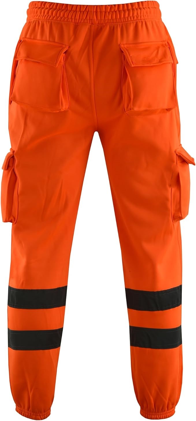 Zyvron Luxury Hi-Vis Fleece Cargo Work Trousers Joggers