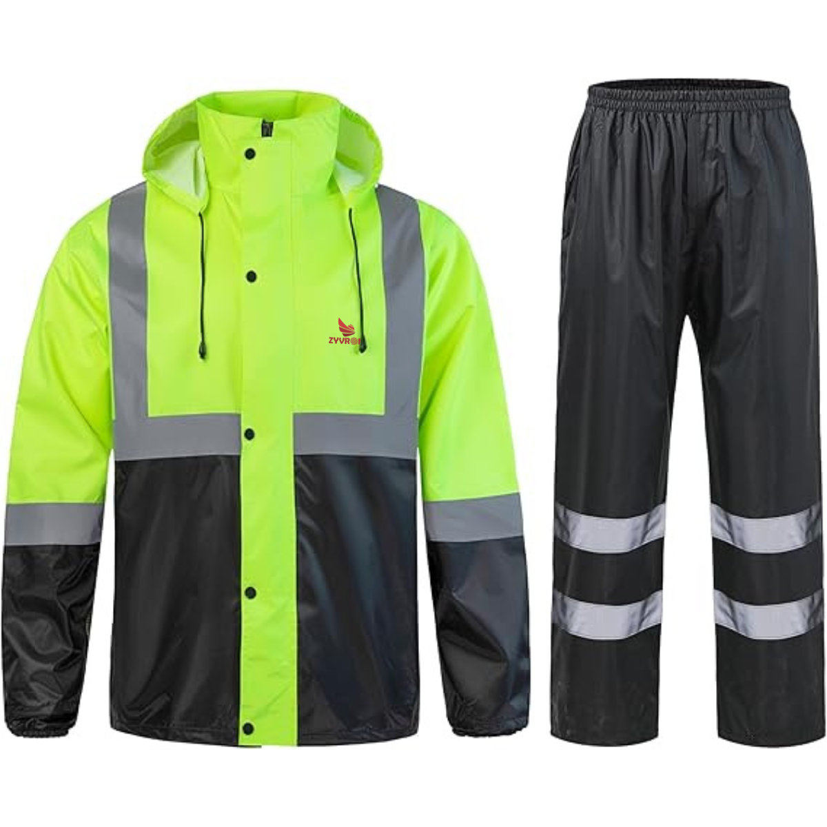 ZYVRON Premium Hi-Visibility Waterproof Rain Suit 