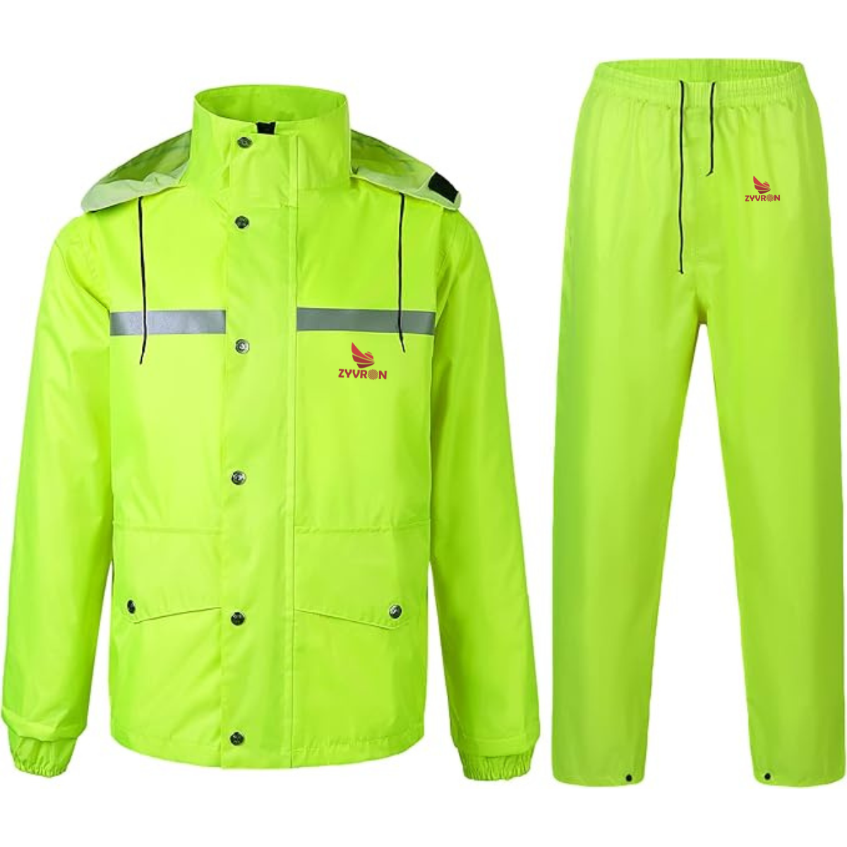 ZYVRON Premium Hi-Visibility Waterproof Rain Suit 