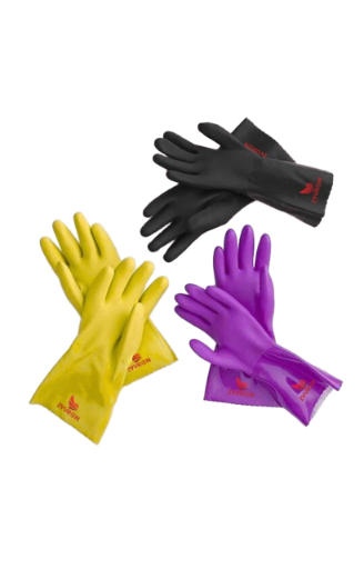 ZYVRON Multi-color Rubber Cleaning Gloves