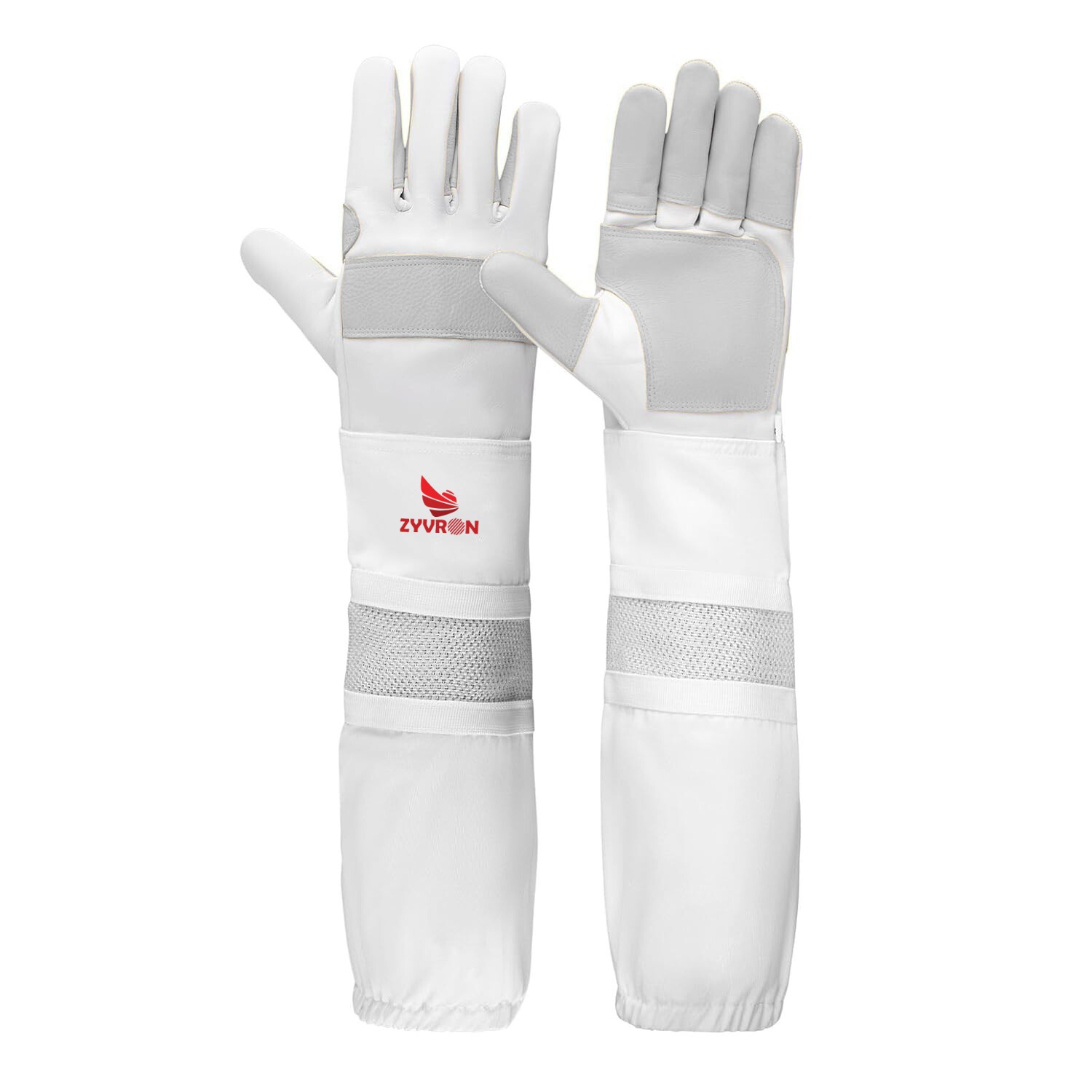 Zvvron Cowhide Beekeeping Gloves with Ventilated Gauntlets