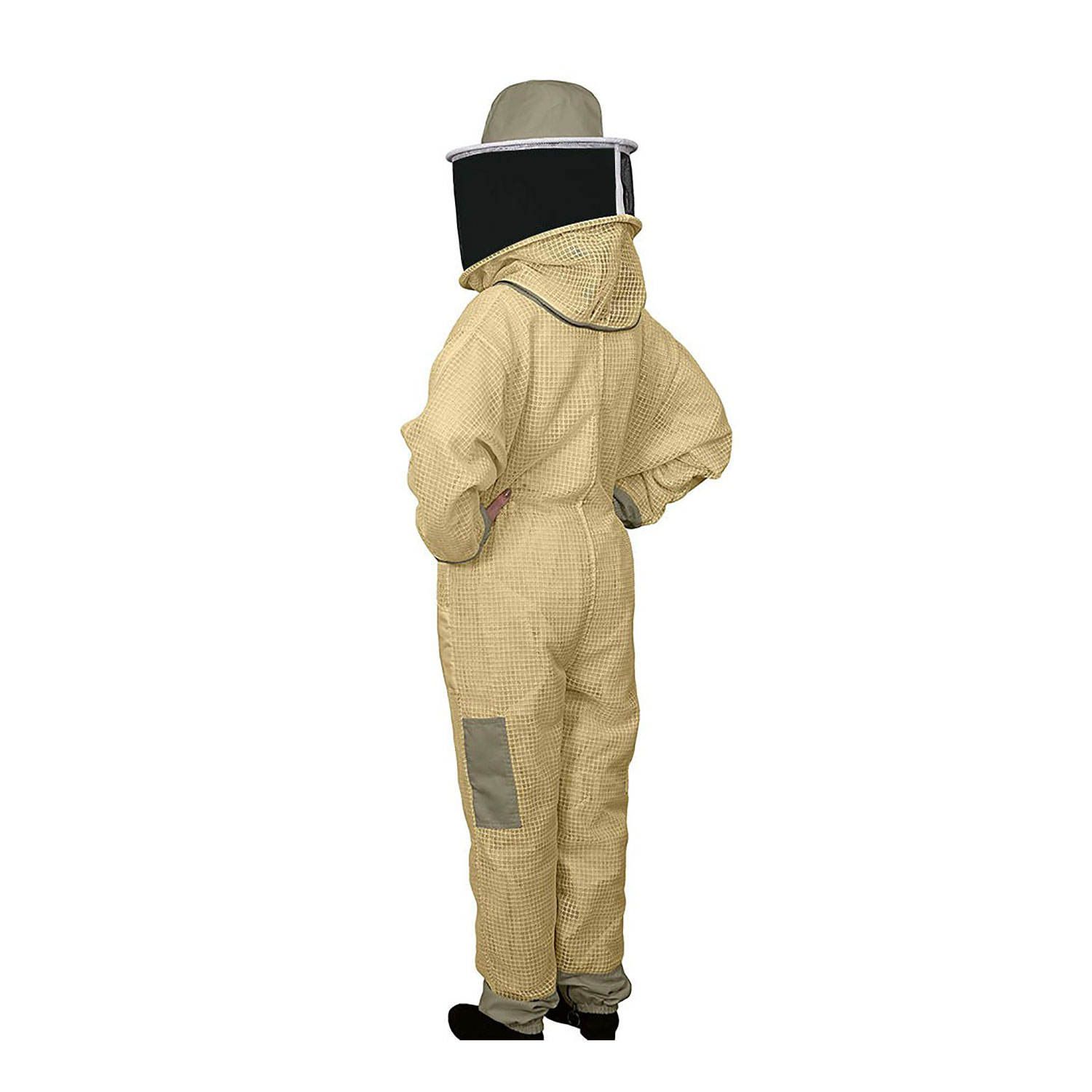 Zyvron Cotton-Poly Beekeeping Suit with Round Veil – Ventilated Mesh Layer & 5 Pockets