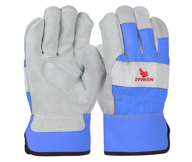 Leather Work Gloves – Cowhide, Safety Cuff, Full Finger, Wing Thumb