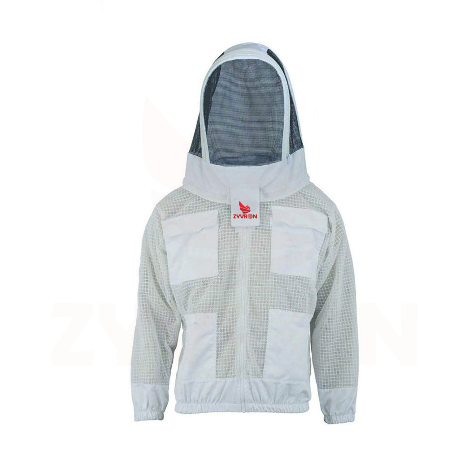 Zyvron Ventilated Mesh Beekeeping Jacket – 4 Pockets with Fencing Veil