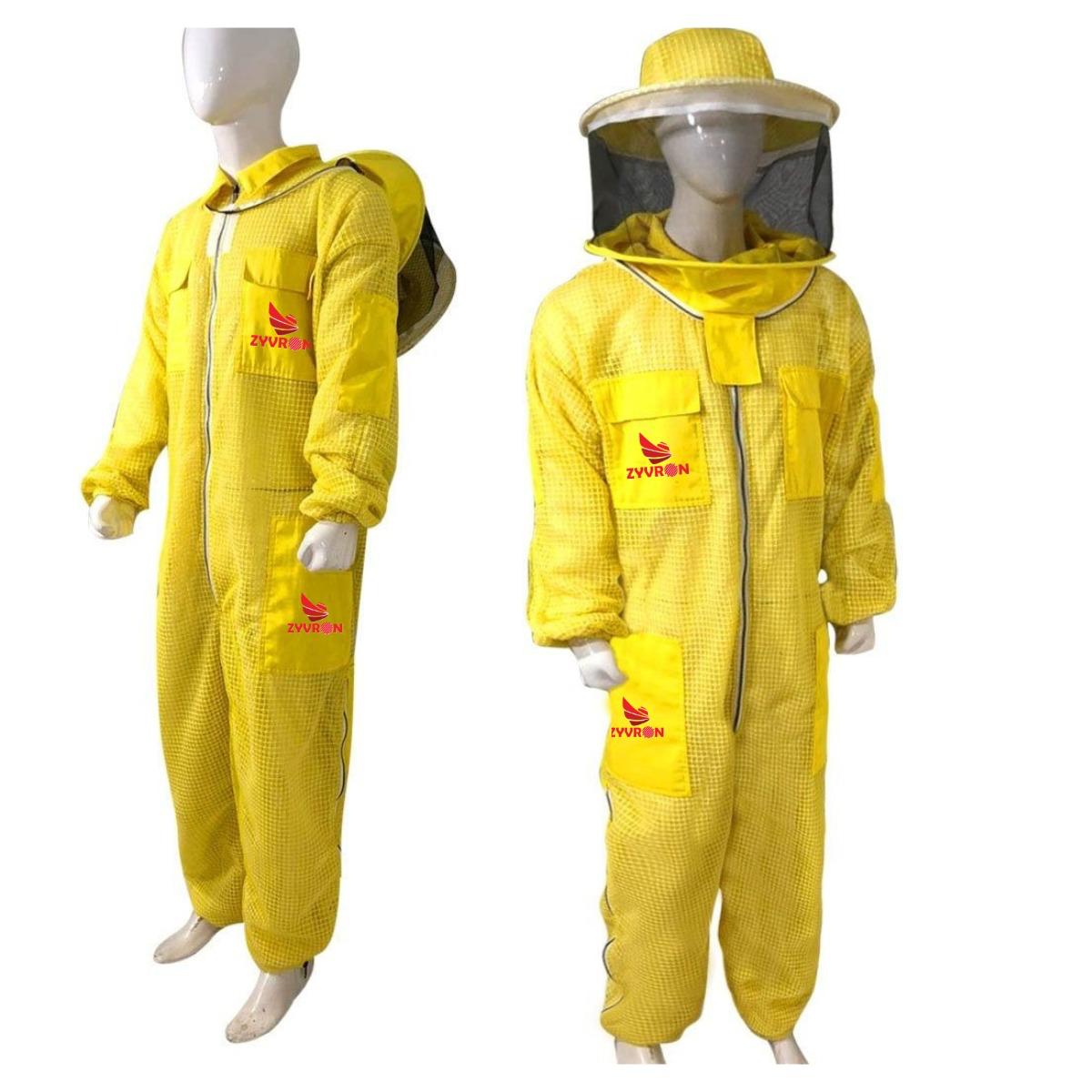 Zyvron Professional Ventilated Beekeeping Suit – Fencing Round Veil & 8 Utility Pockets