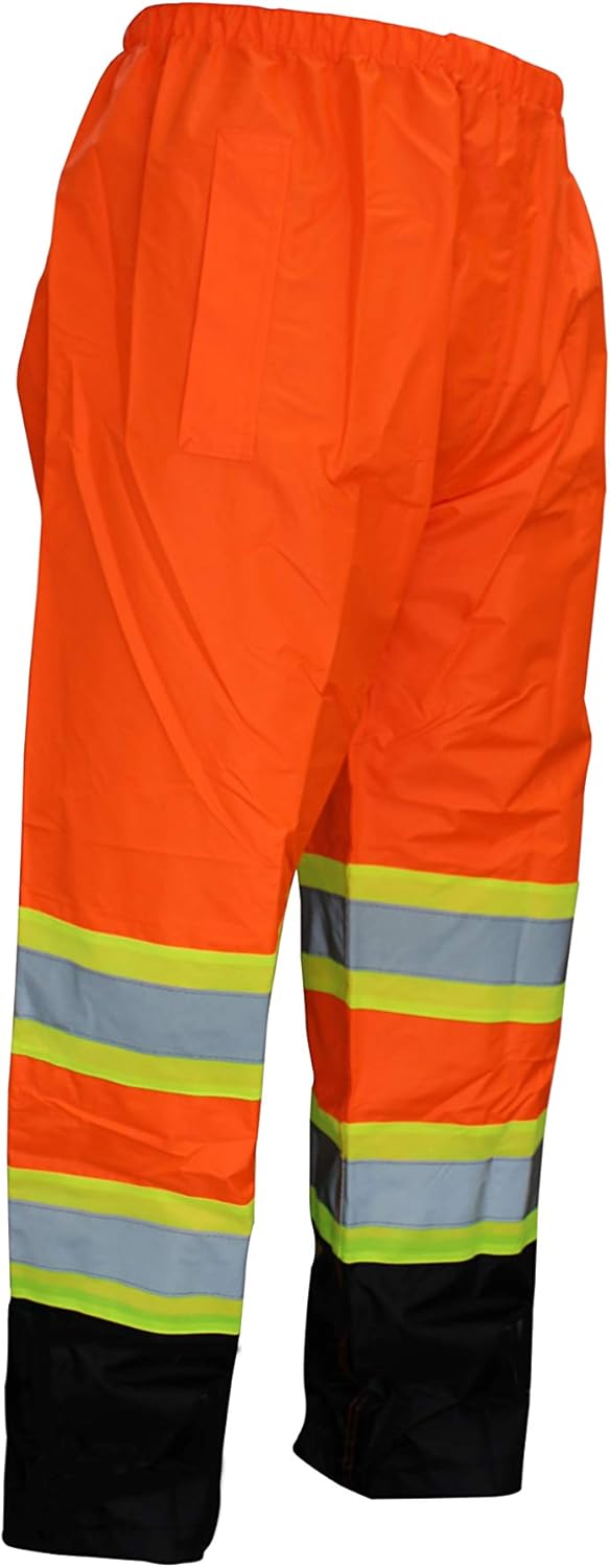 Zyvron Safety X-Pattern High Visibility Rain suit, Jacket, Pants High Visibility Reflective Black Bottom