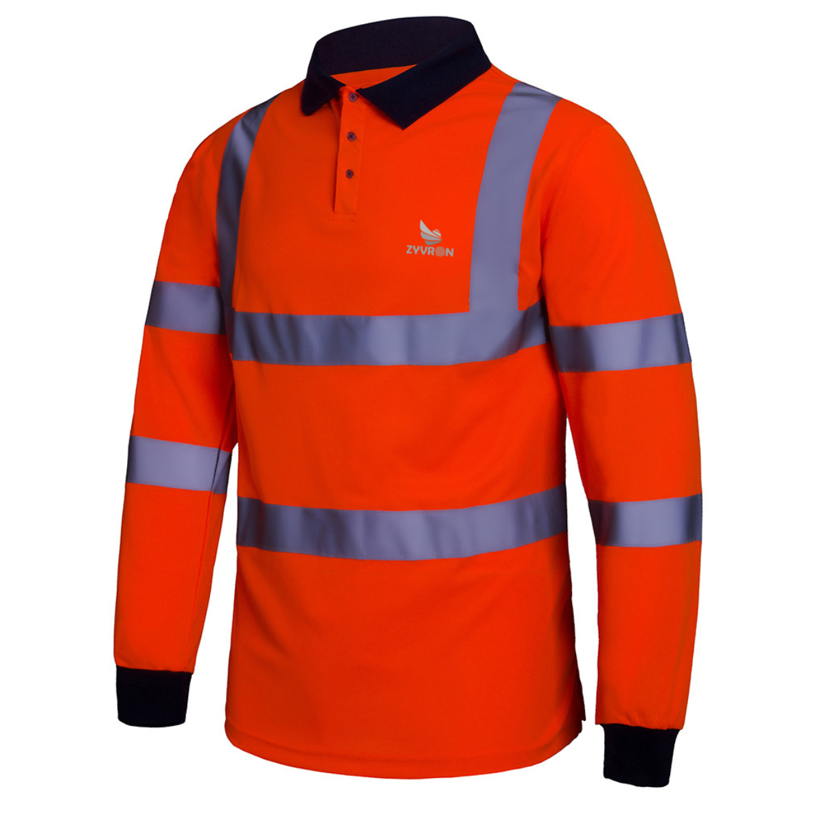 Zyvron Construction T-Shirt High Visibility Reflective Safety Shirt - Full Sleeve Unisex Collar Neck