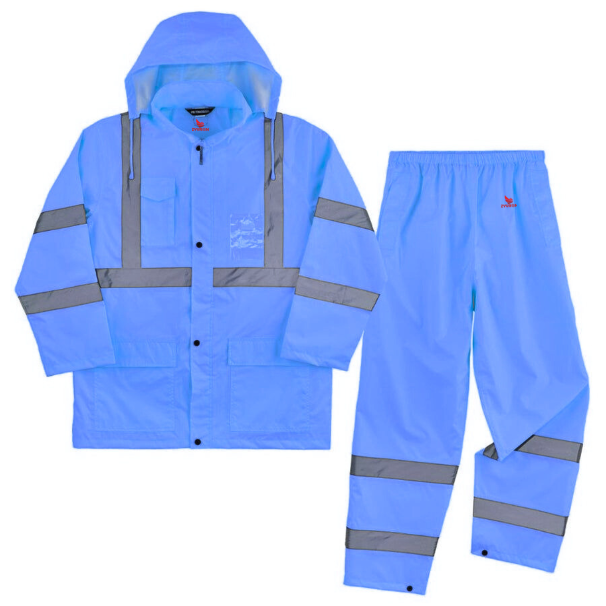 ZYVRON Lightweight Hi-Visibility Rain Suit – Waterproof Jacket & Pants