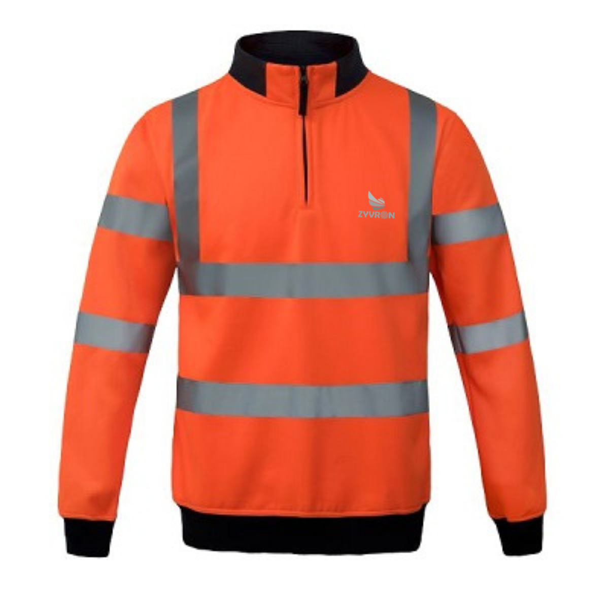Zyvron Quarter Zip 2 Design Sweatshirt High Visibility Reflective Safety Workwear