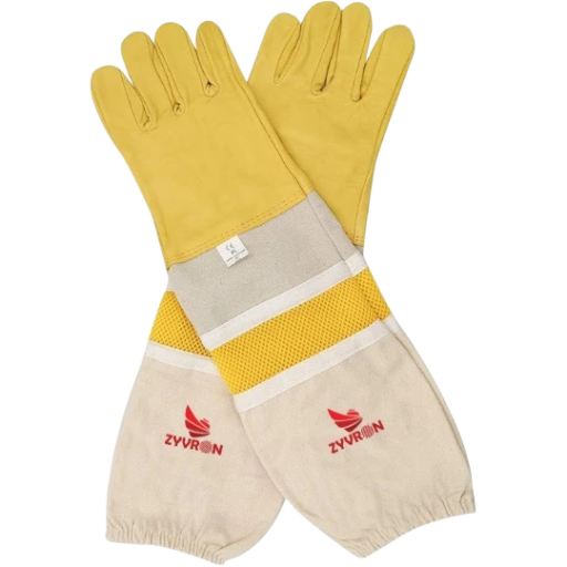 Premium Goatskin & Cotton Beekeeping Gloves – Ventilated Protective Leather Gloves