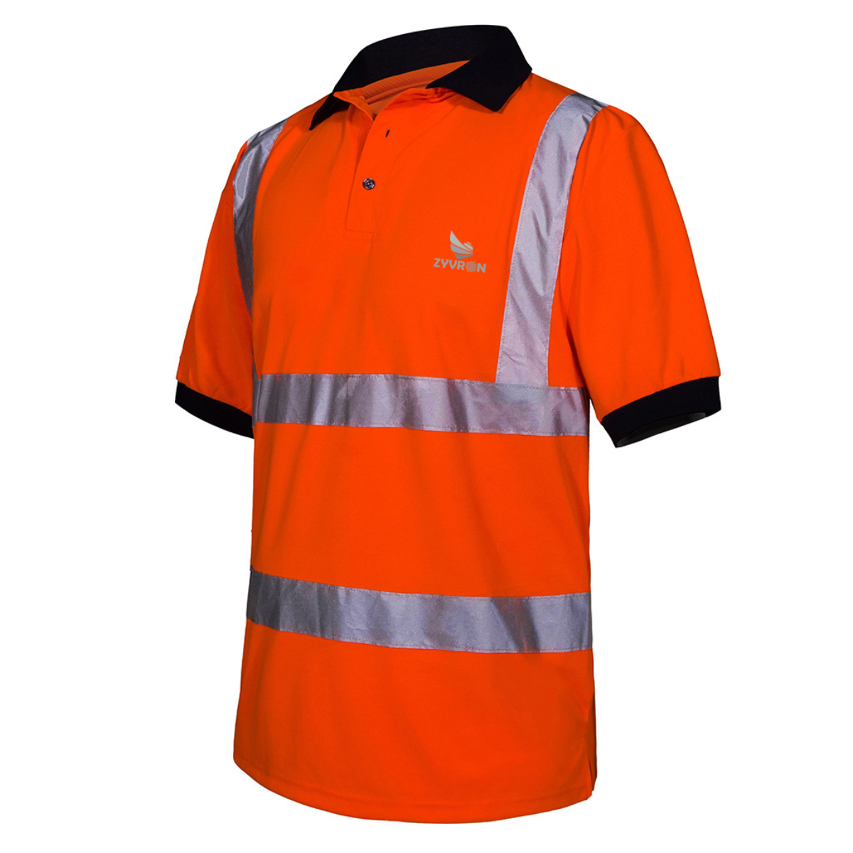 Zyvron Class Construction POLOSHIRT High Visibility Reflective Safety Shirt - POLOSHIRT Unisex Collar Neck