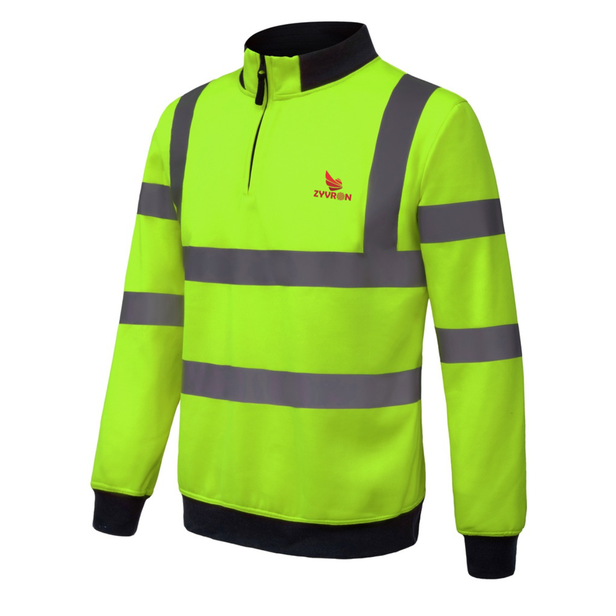 Zyvron Quarter Zip 2 Design Sweatshirt High Visibility Reflective Safety Workwear