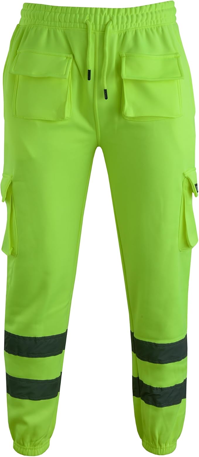 Zyvron Luxury Hi-Vis Fleece Cargo Work Trousers Joggers