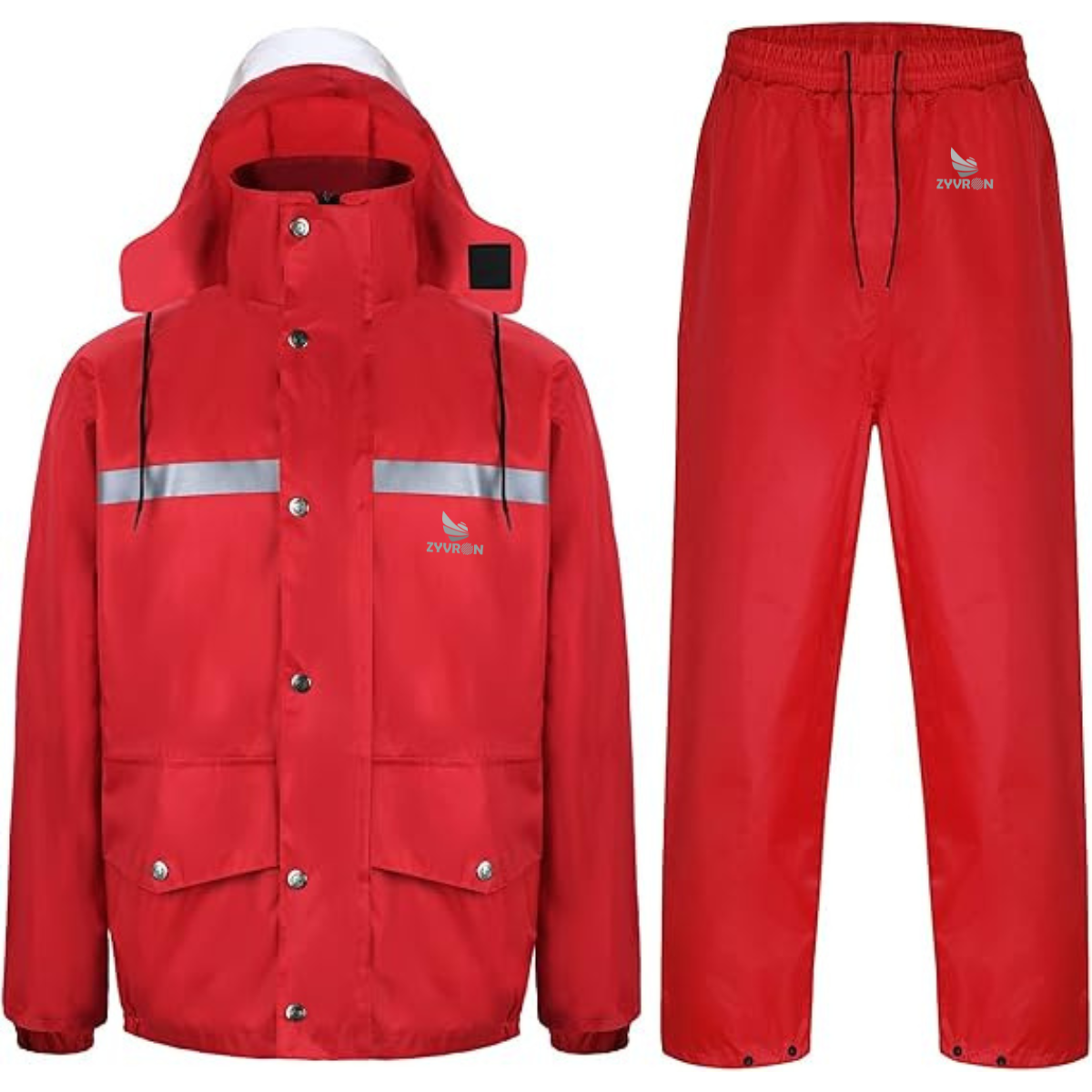 ZYVRON Premium Reflective Waterproof Rain Suit 
