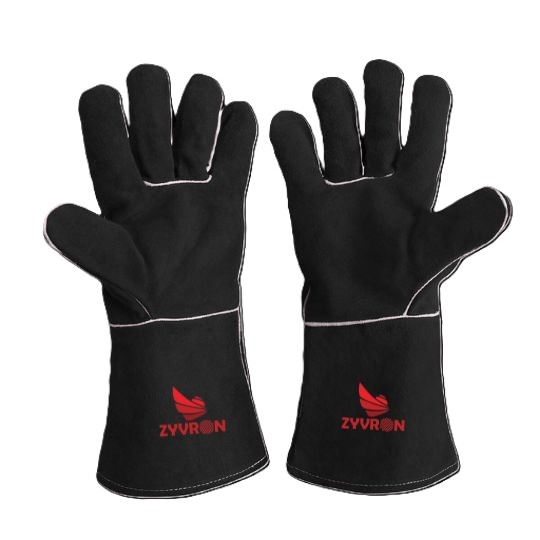 Heat-Resistant Fireproof Gauntlets – Welding & High-Temperature Gloves, Stove & BBQ, Long Leather Thermal Protection