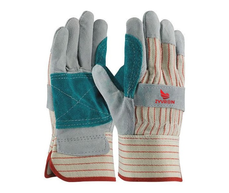 Leather Palm Work Gloves – Cowhide, Safety Cuff, Wing Thumb, Full Finger