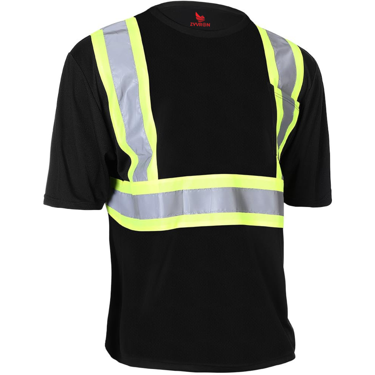 Zyvron Premium Hi Vis Class Construction T-Shirt High Visibility Reflective Safety Short Sleeve Unisex Round Neck