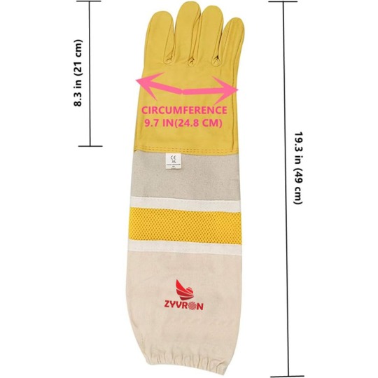 Premium Goatskin & Cotton Beekeeping Gloves – Ventilated Protective Leather Gloves