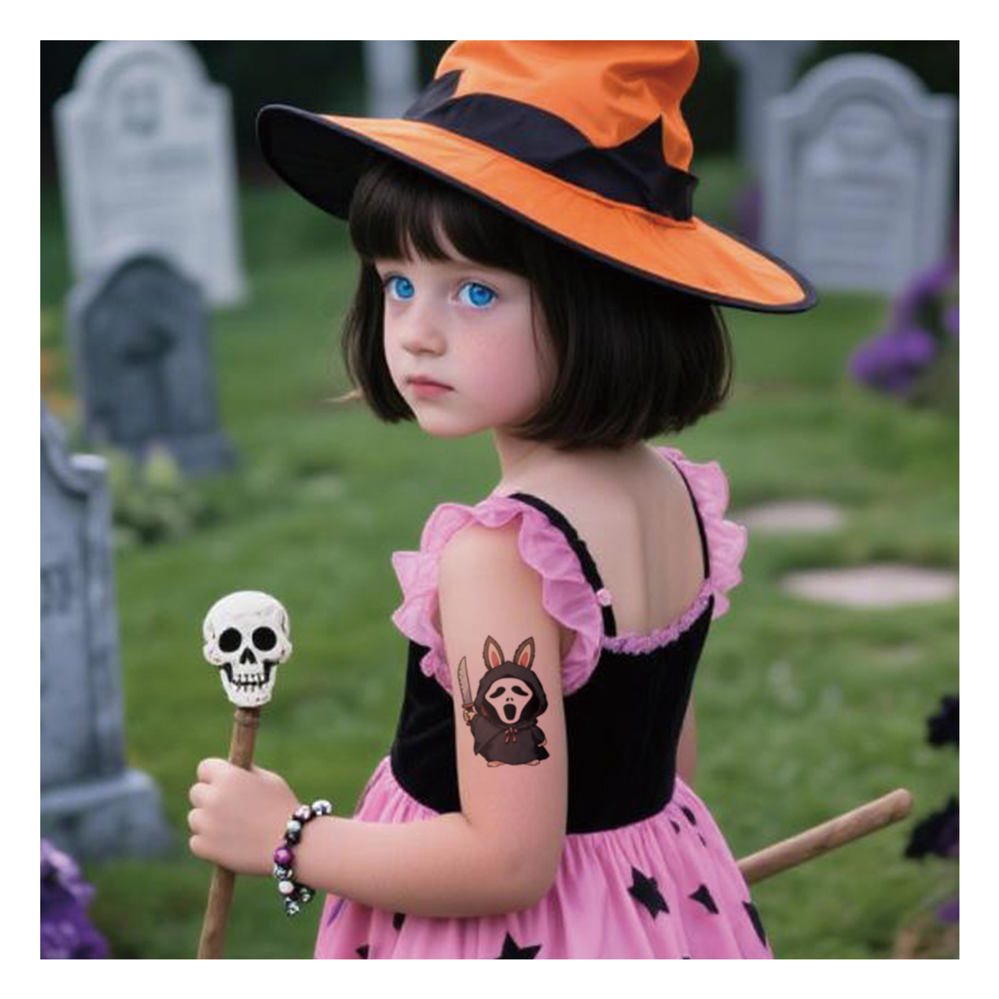 Customizable 2 Inch Labubu Kids Temporary Tattoo Sticker for Face Body for School Promotions Anniversary Party Events