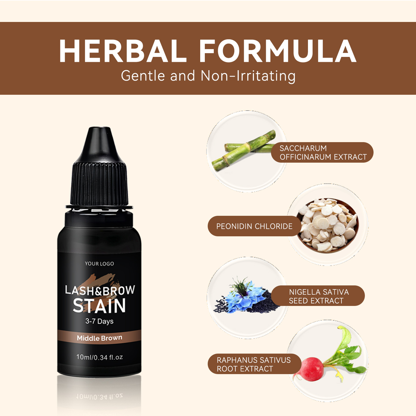 Private Label Hybrid 5-7 Day No Developer Black Brown Root Touch Henna Eyebrow Eyelash  Para Cejas Dyes Tint Gel Cream Pigment Stain 