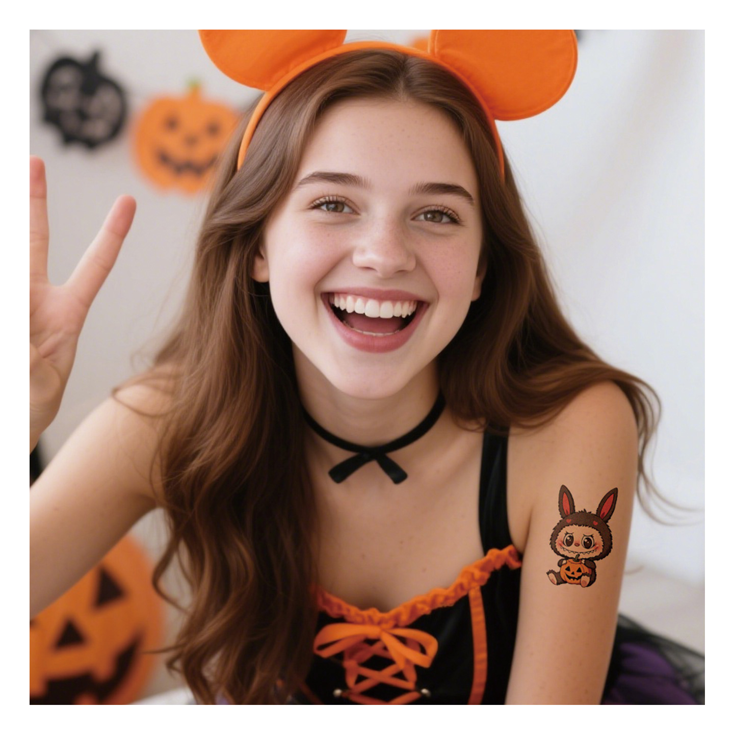 Customizable 2 Inch Labubu Kids Temporary Tattoo Sticker for Face Body for School Promotions Anniversary Party Events