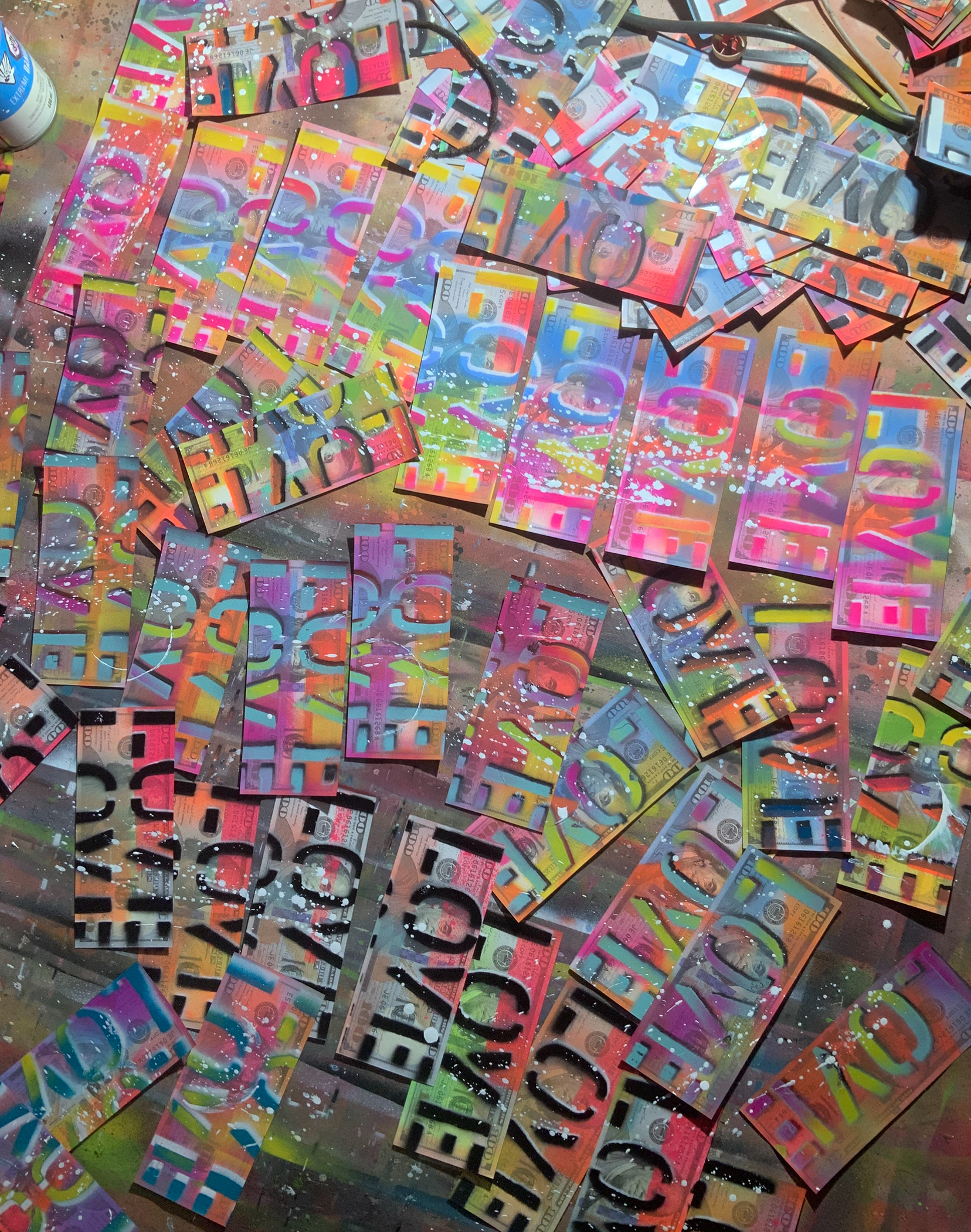 Handmade Colorful 'LOVE' Spray Paint LOVE NOTES