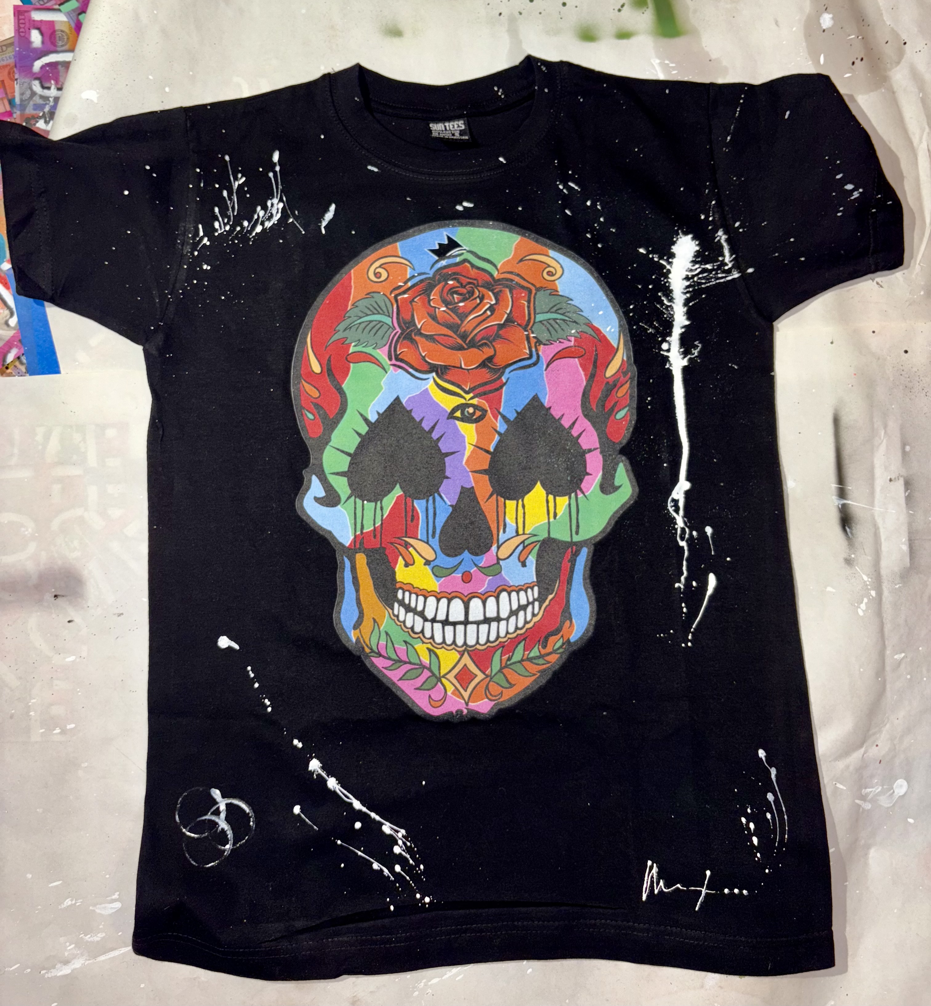 Colorful Skull Art T-Shirt