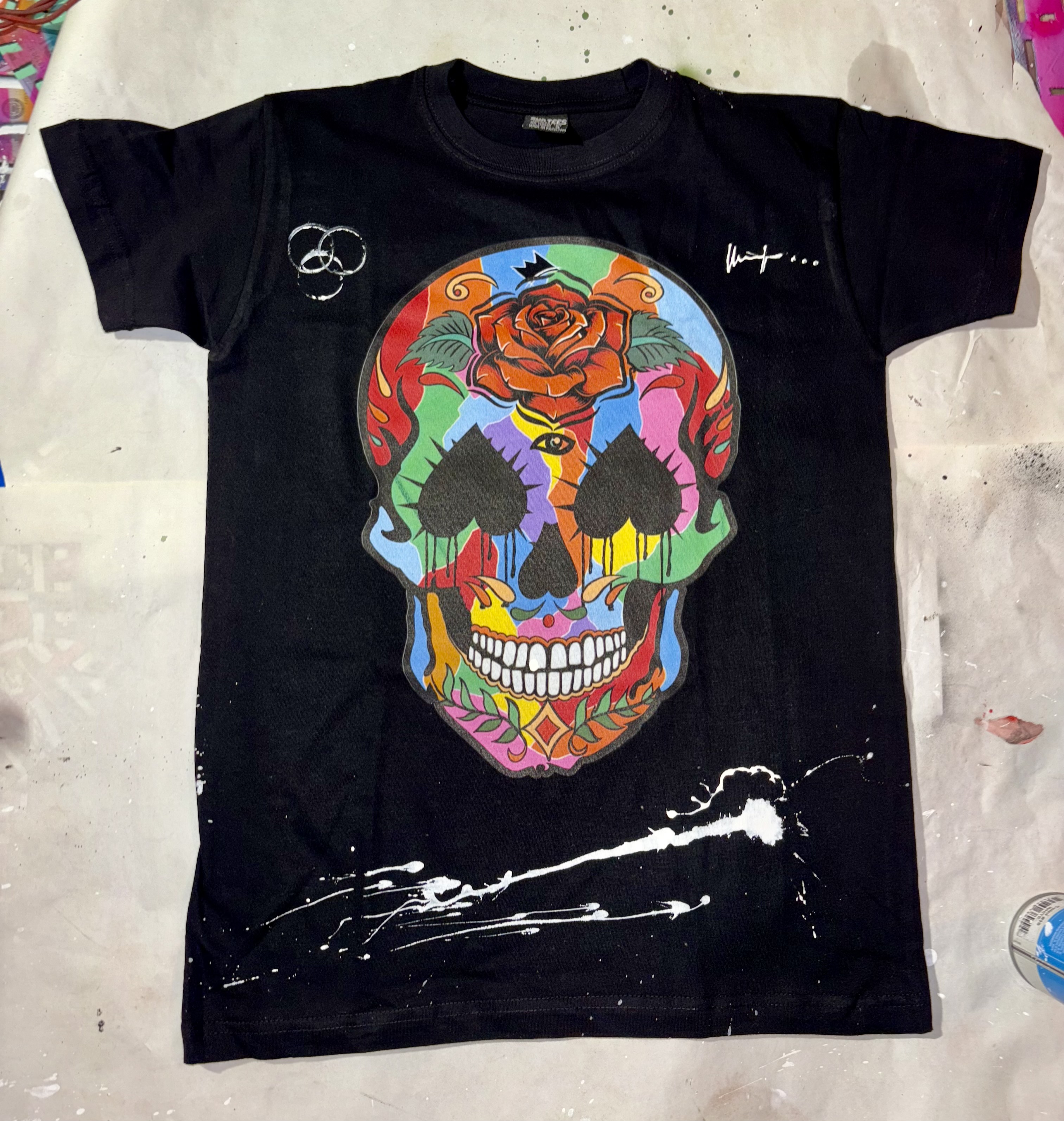 Colorful Skull Art T-Shirt