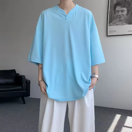 Light Blue Casual Oversized T-Shirt