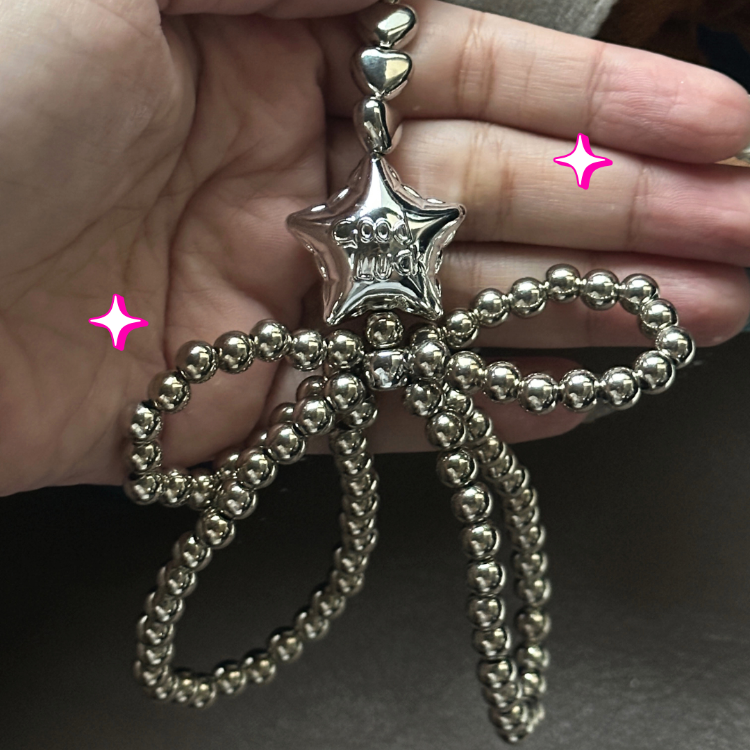 Silver Star Bow Charm