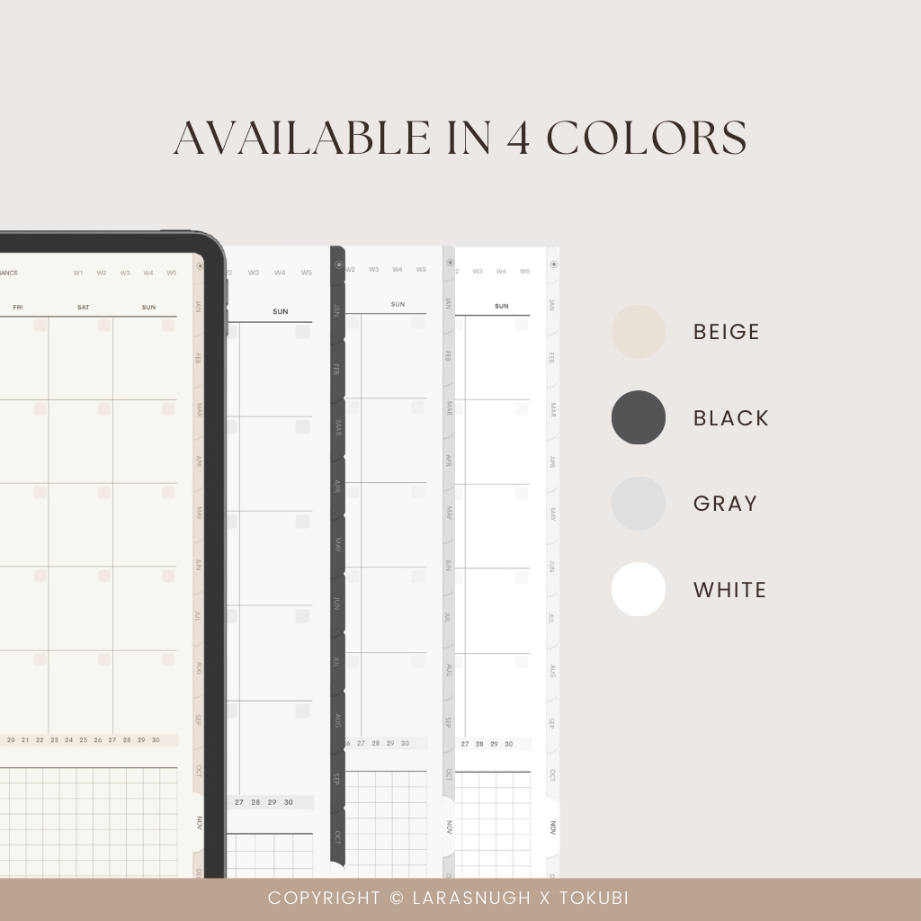 [DIGITAL FILES] BEIGE Undated Digital Planner by Larasnugh
