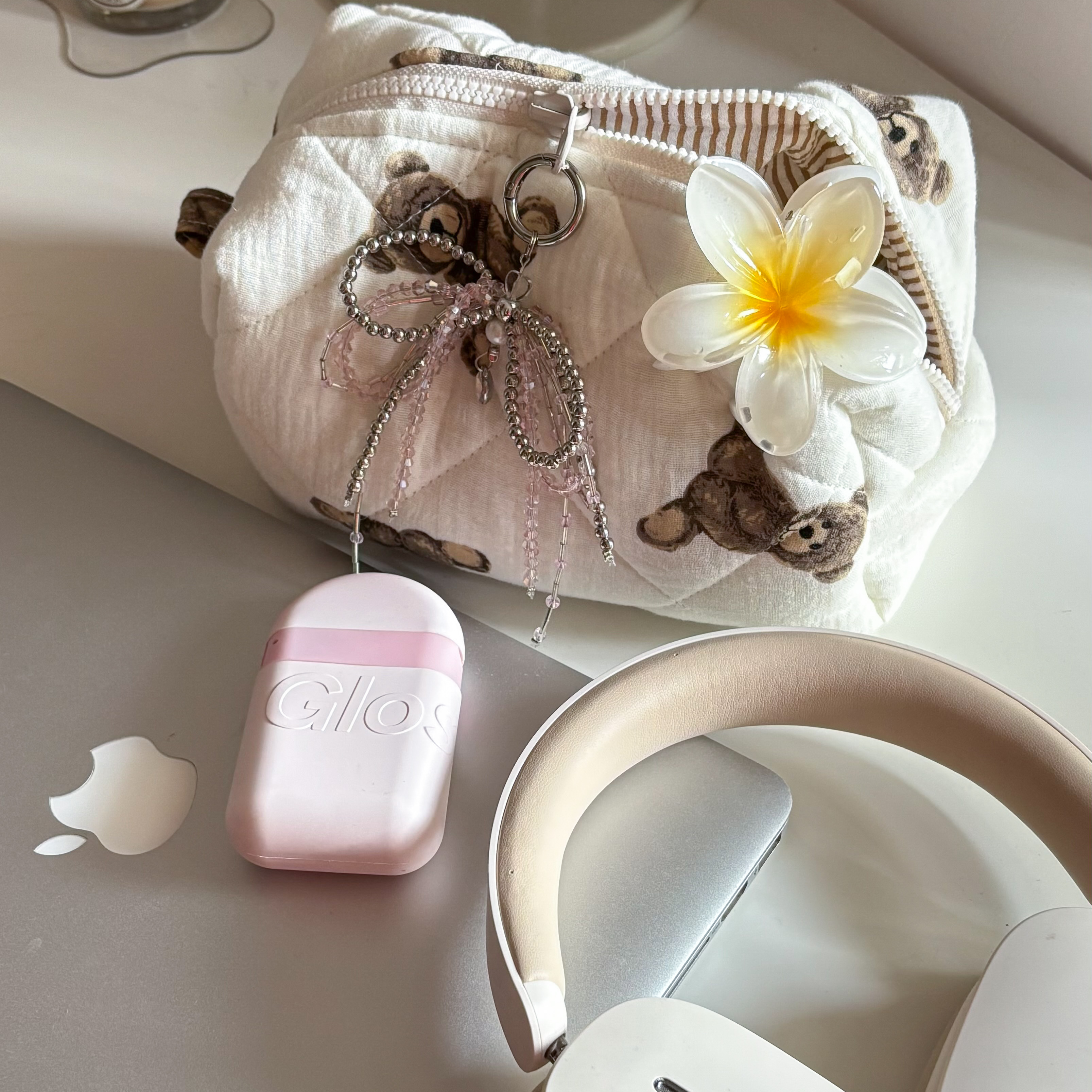 Teddy - Darling Quilted Makeup Pouch