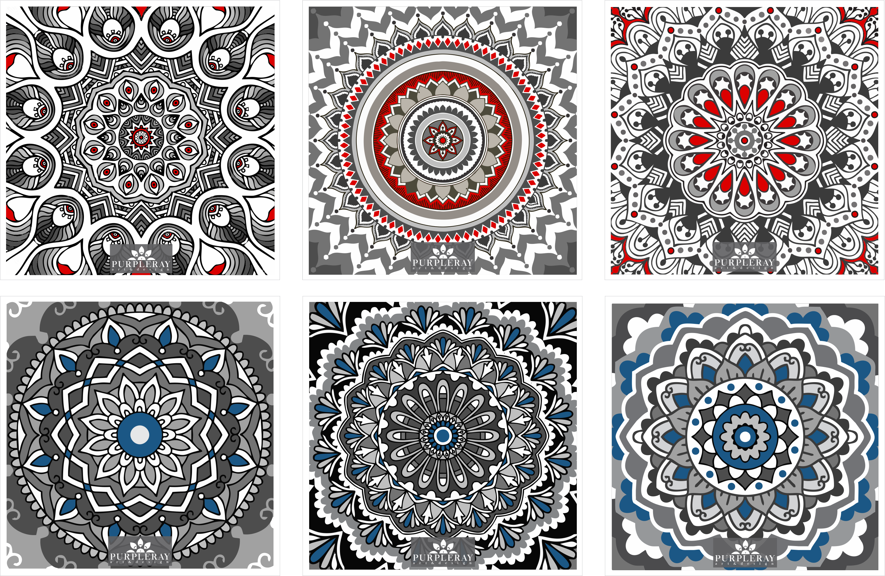 Coasters - Black Mandala Pattern