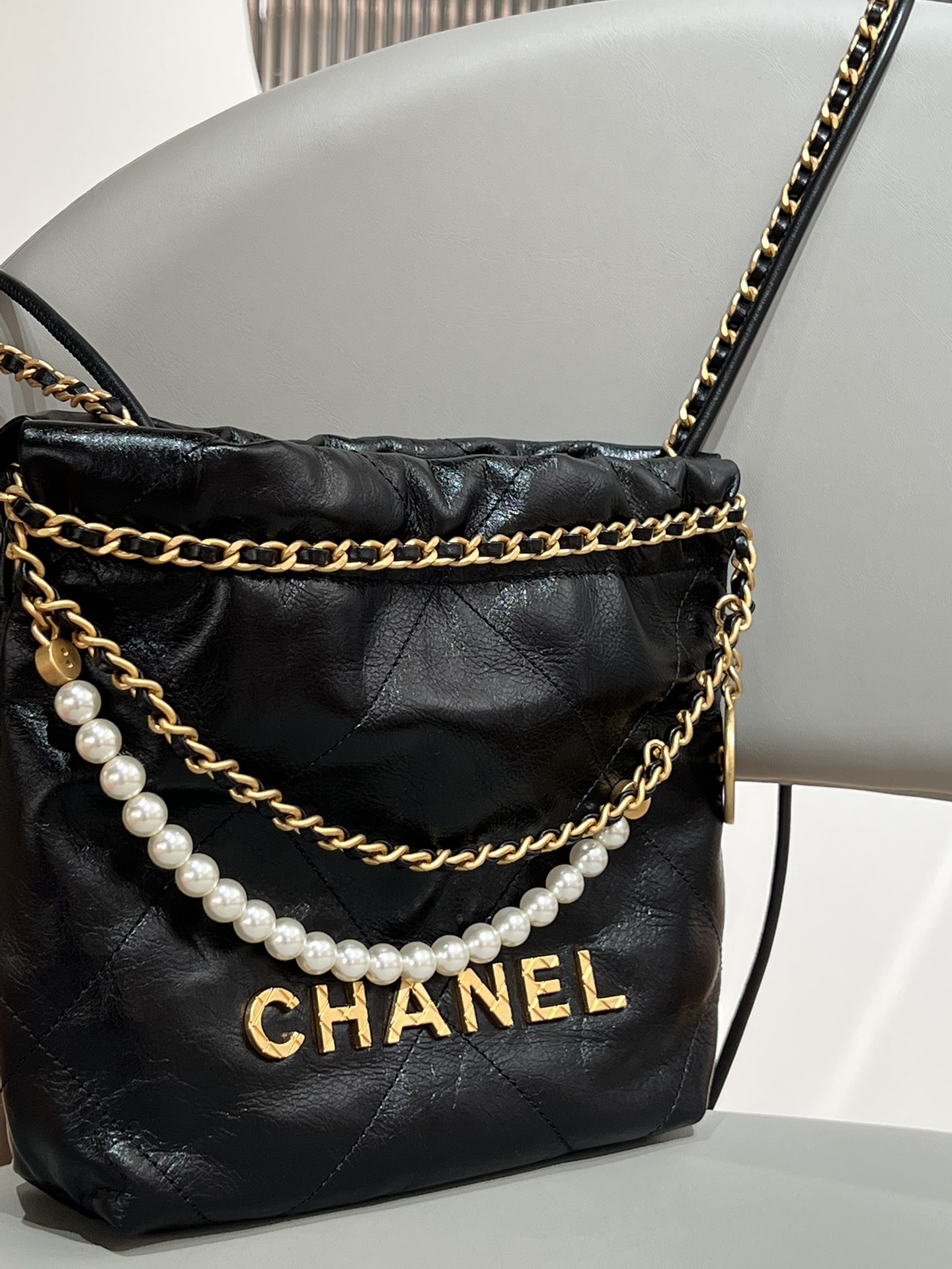 샤넬 22백 미니 진주체인