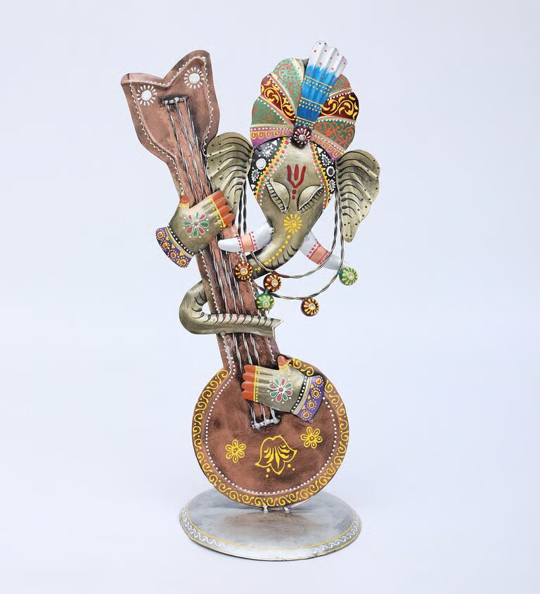 Ganesh Stand Multicolour Iron Idol
