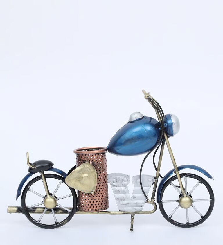 Bike Multicolour Metal Pen Stand