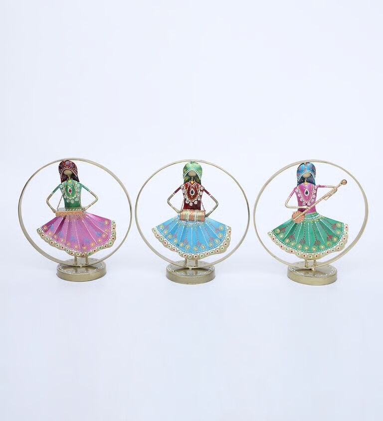 Lady Ring S/3 Multicolour Metal Figurines