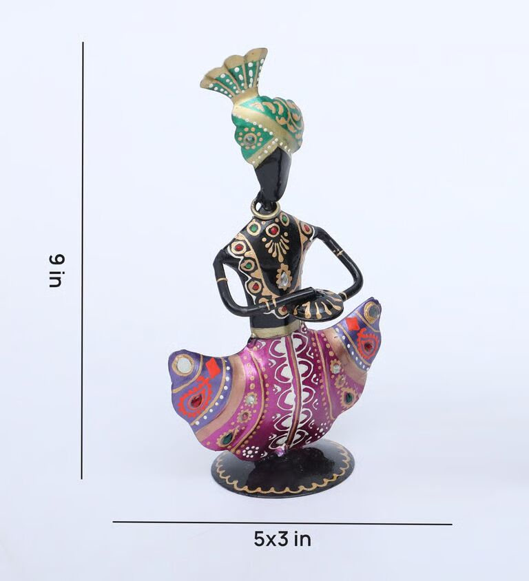 Safa Doll Set Of 3 Multicolour Iron Figurines