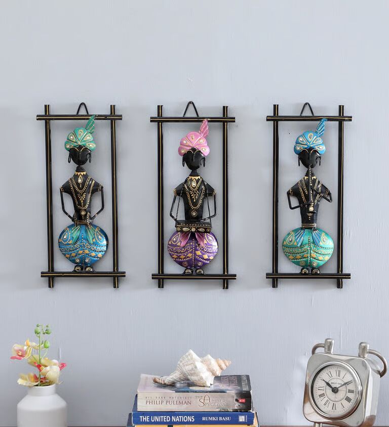 Decorative Punjabi Fram Multicolour Iron Wall Art