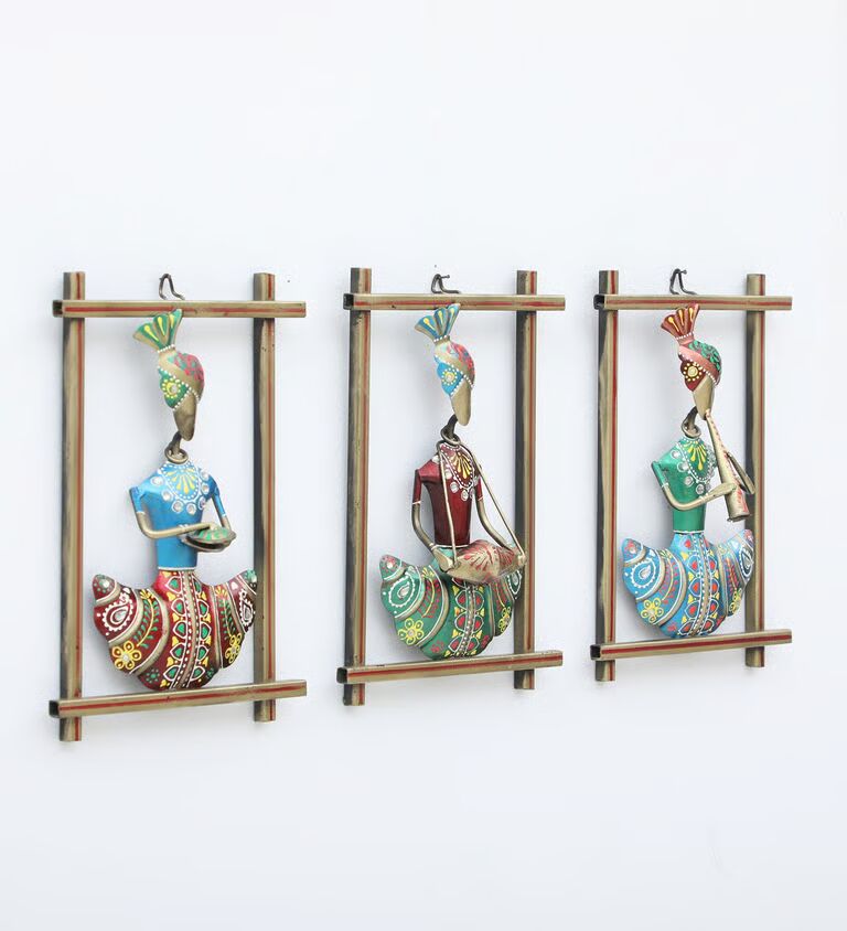 Decorative Punjabi Fram Multicolour Iron Wall Art