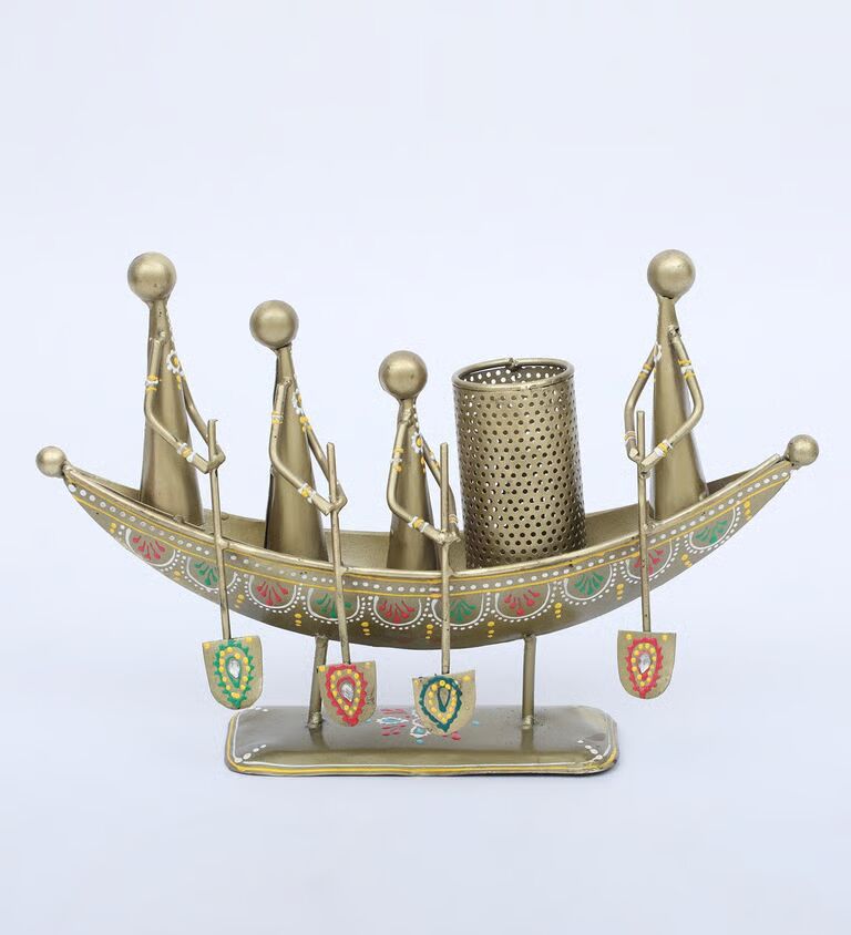 Boat Multicolour Metal Pen Holder