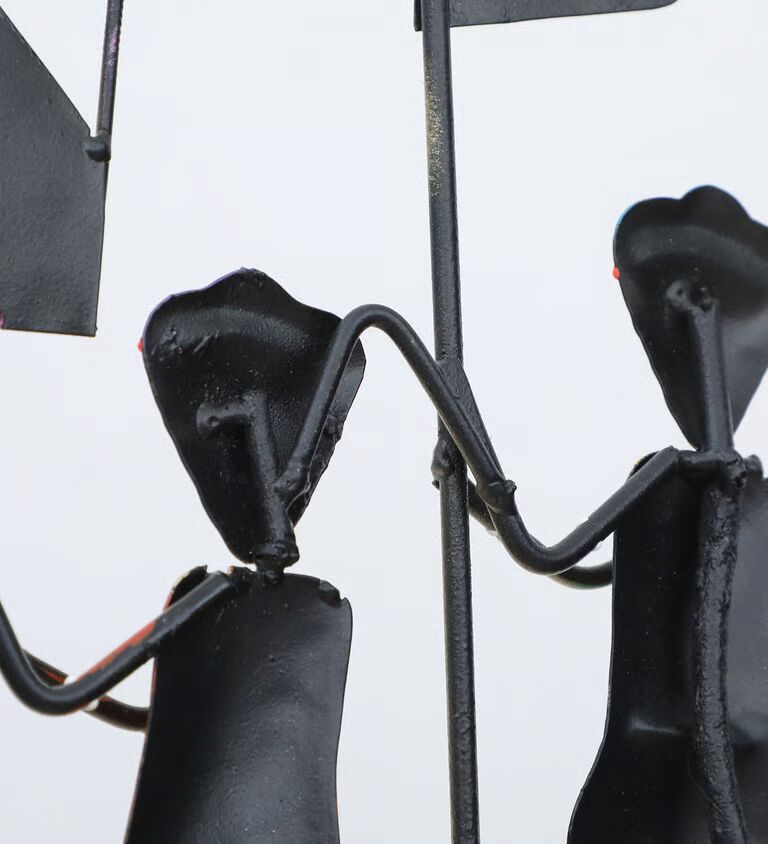 Decorative Elephant Shenai Multicolour Iron Wall Art