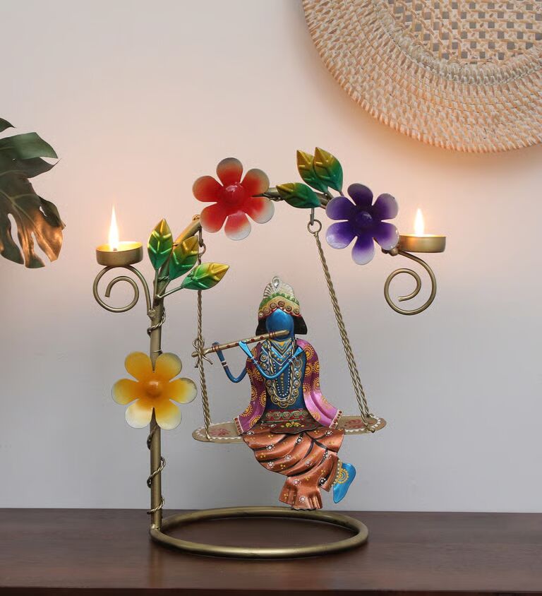 Krishna Jula Multicolour Iron Idol