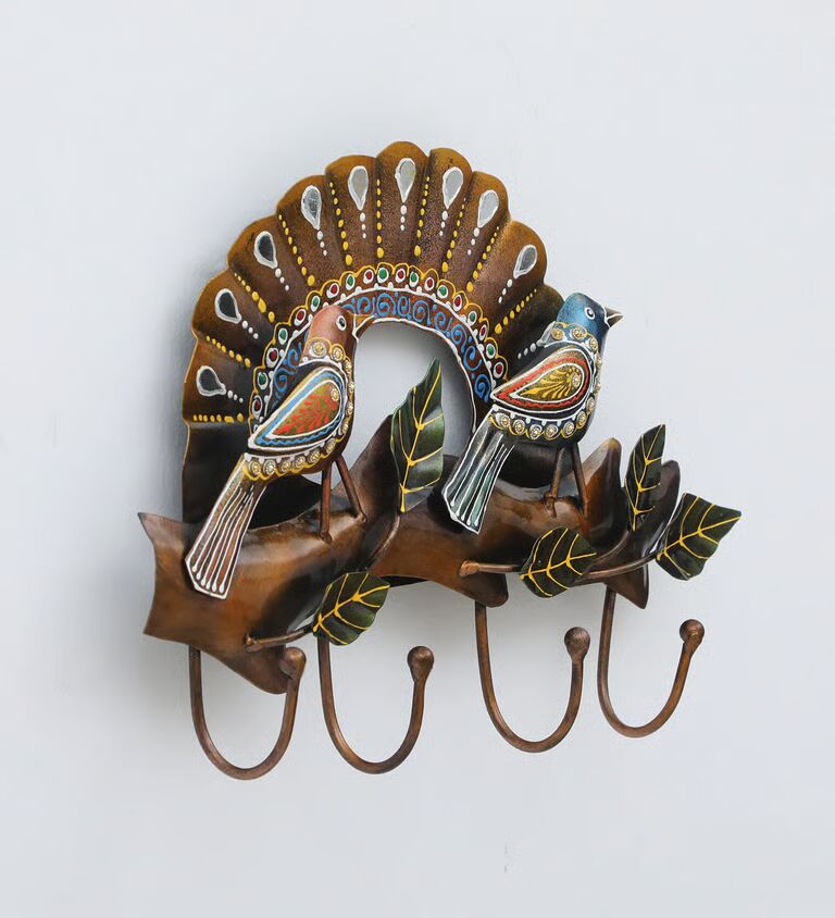 2 Bird Multicolour Iron Key Holder