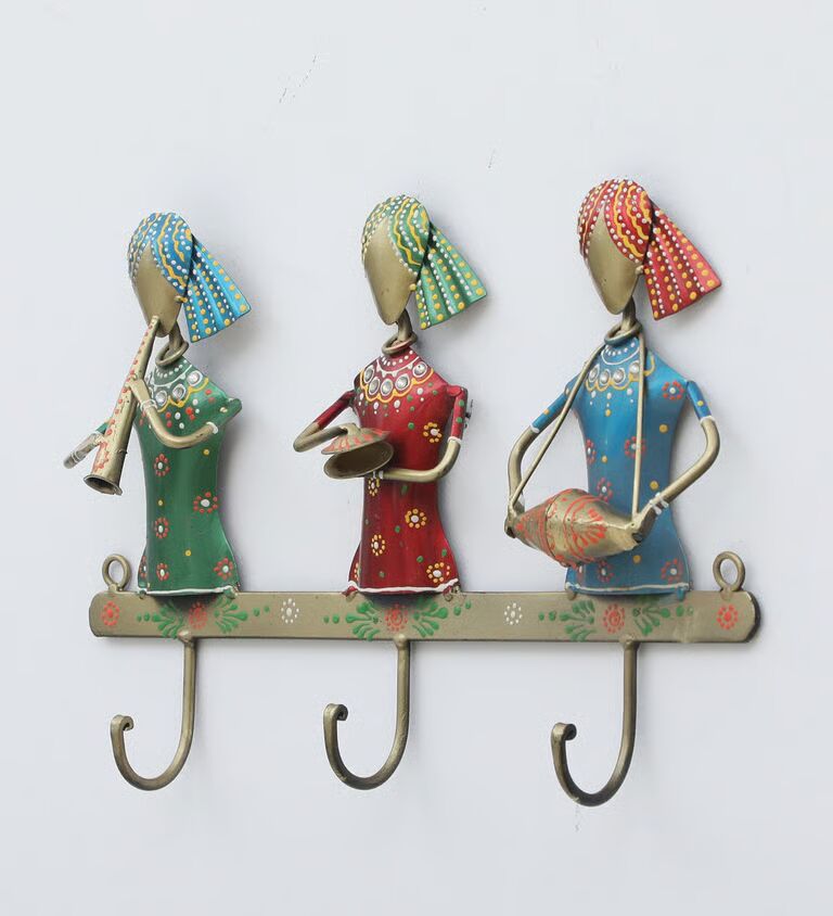 3 Safa Multicolour Iron Key Holder