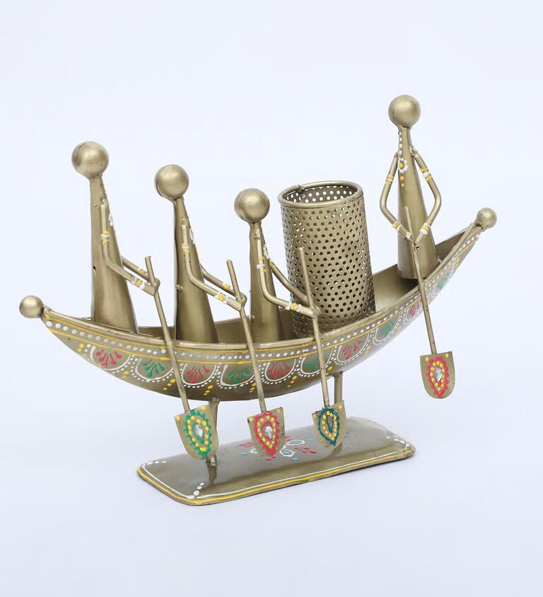 Boat Multicolour Metal Pen Holder