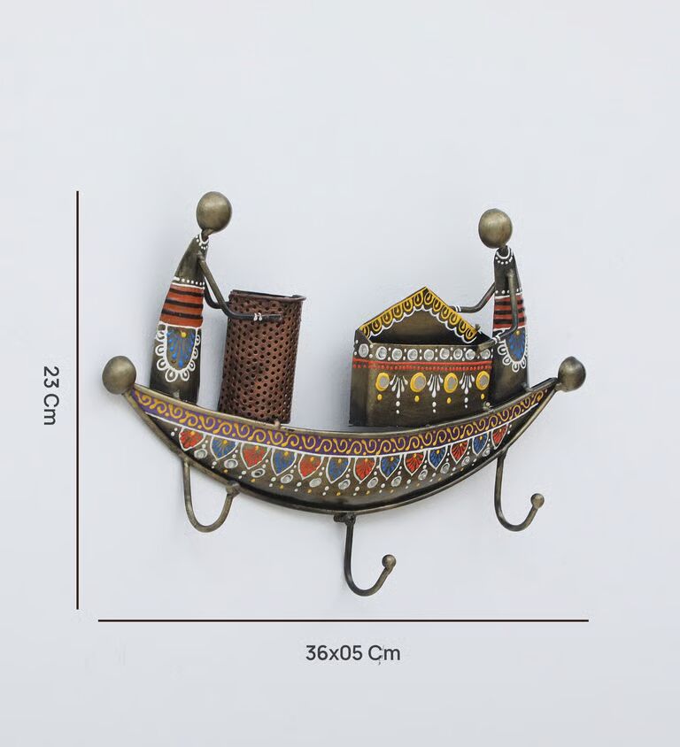 Boat Multicolour Iron Key Holder