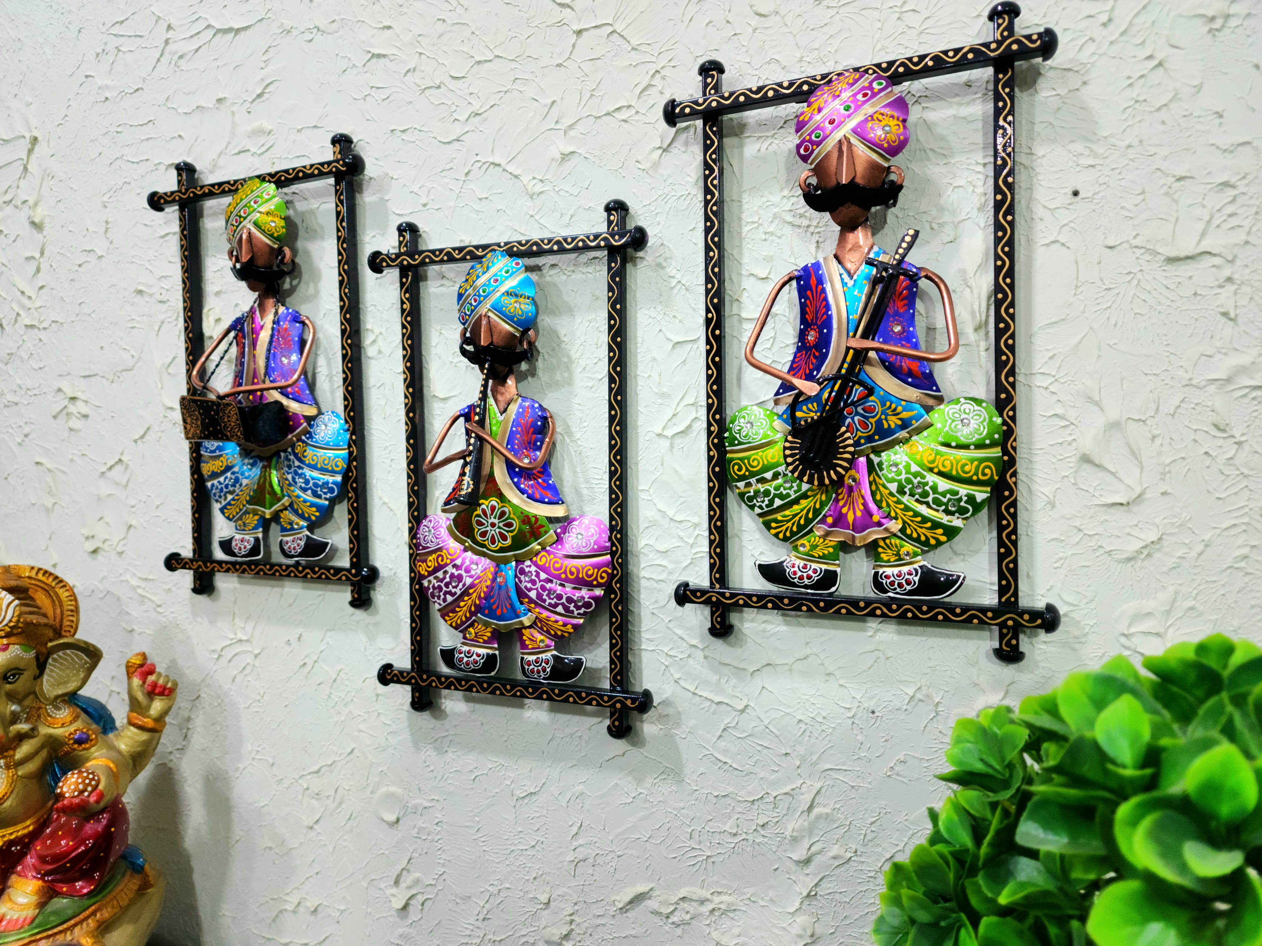 Decorative Multicolourr Panjabi Fram s/3