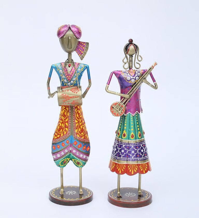 Villagers Doll S/2 Multicolour Metal Figurines